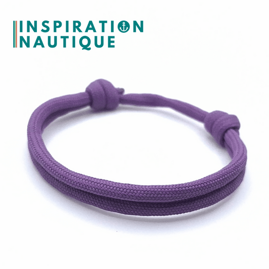 Bracelet simple avec noeuds de pêcheur, Lilas