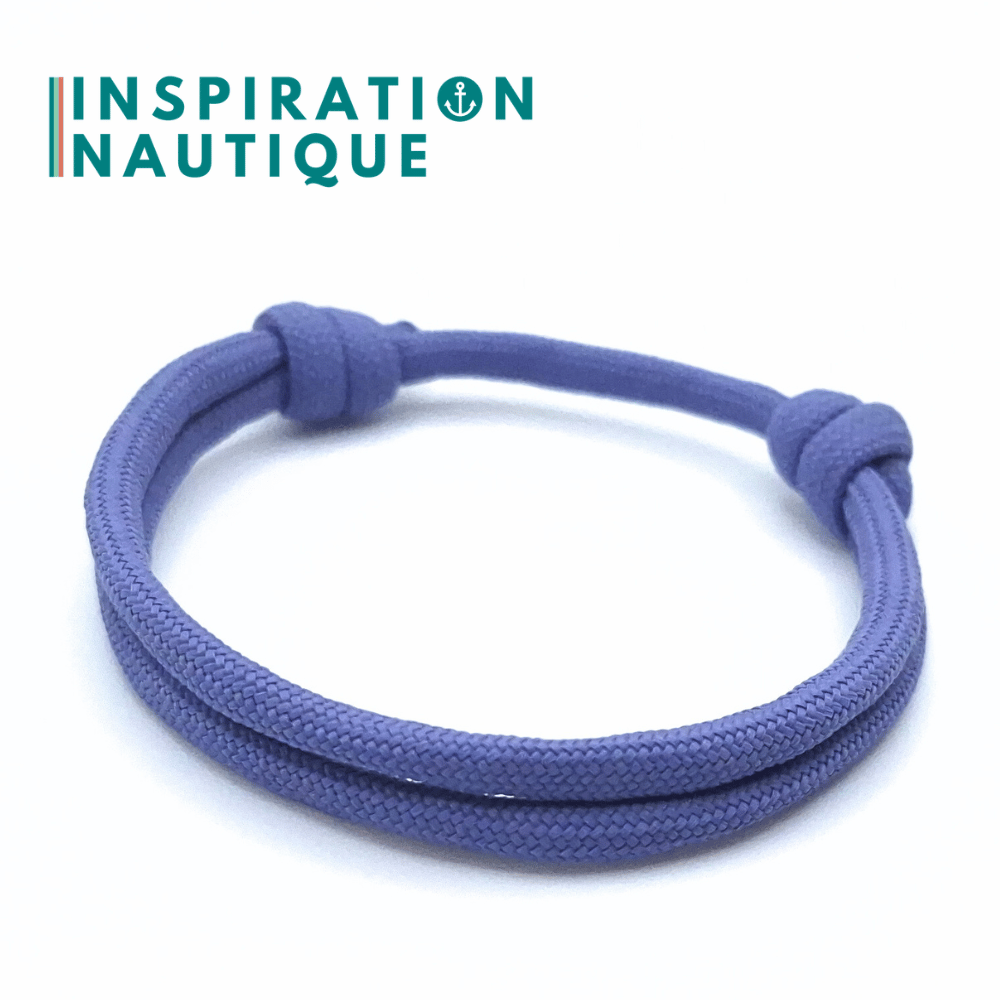 Bracelet simple avec noeuds de pêcheur, Lavande mauve