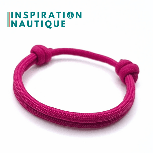 Bracelet simple avec noeuds de pêcheur, Fuchsia