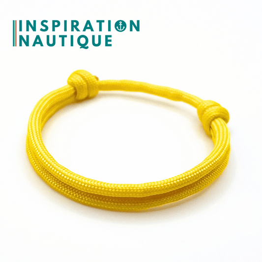 Bracelet simple avec noeuds de pêcheur, Jaune