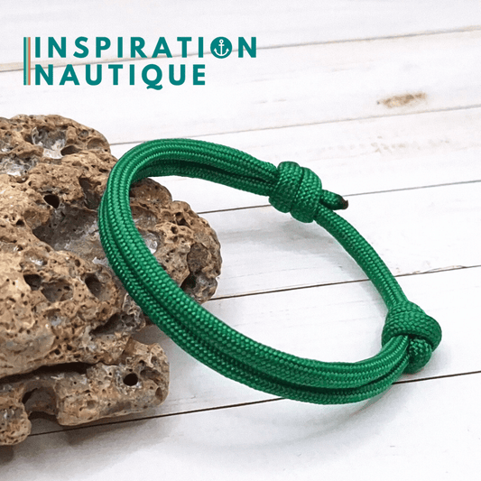 Bracelet simple avec noeuds de pêcheur, Vert