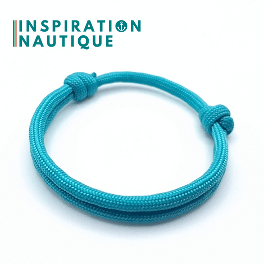 Bracelet simple avec noeuds de pêcheur, Turquoise