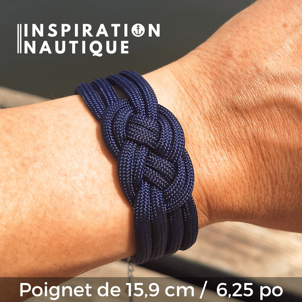 Bracelet marin avec noeud de carrick double unisexe, en paracorde 550 et acier inoxydable, Rouille