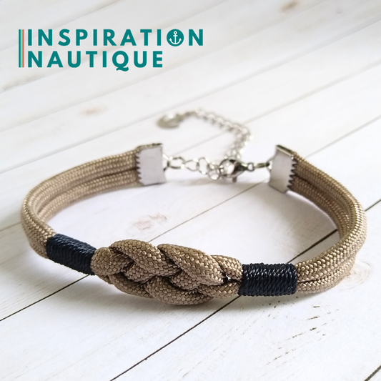 Bracelet marin avec noeud de carrick simple, Sable