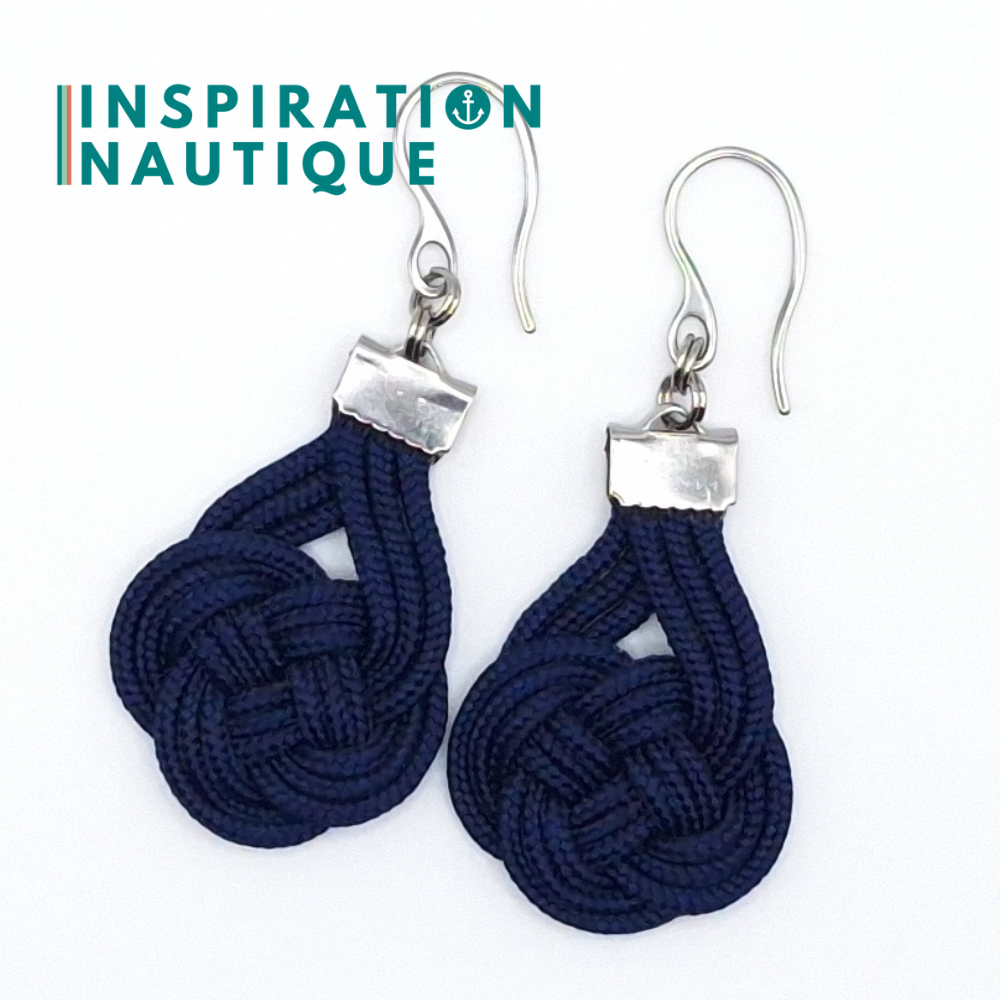 Boucles d'oreilles Double Coin Knot, Marines