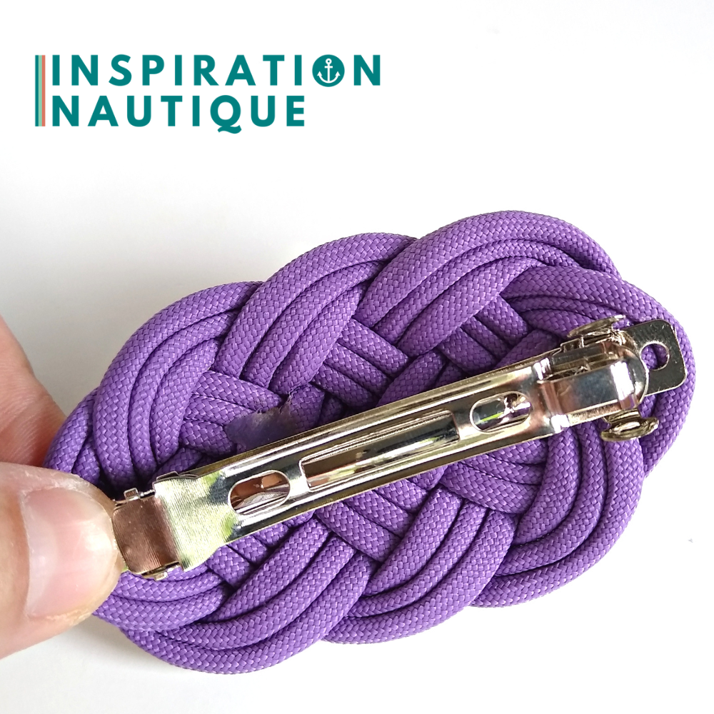 Barrette au style marin composée d'une baderne en paracorde 550, Lilas