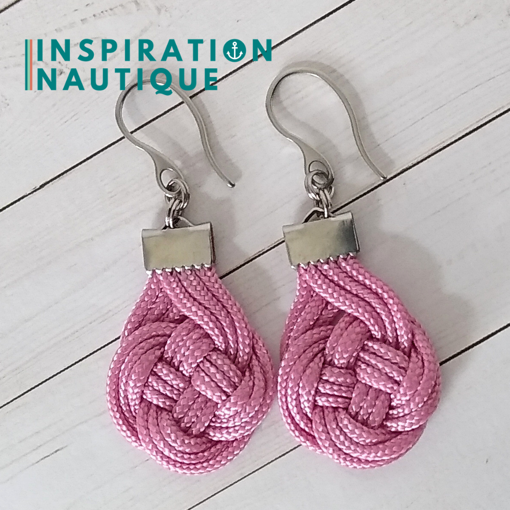 Boucles d'oreilles Double Coin Knot, Lavande rose