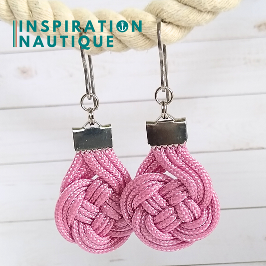 Boucles d'oreilles Double Coin Knot, Lavande rose