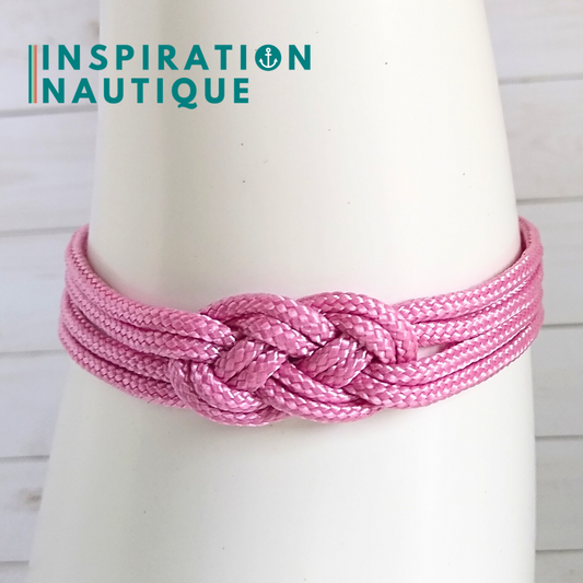 Bracelet marin avec mini noeud de carrick double, Lavande rose