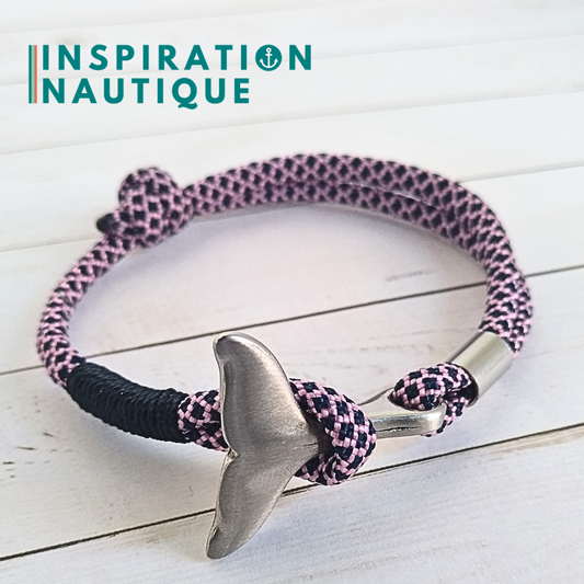 Bracelet marin avec queue de baleine en paracorde 550 et acier inoxydable, ajustable