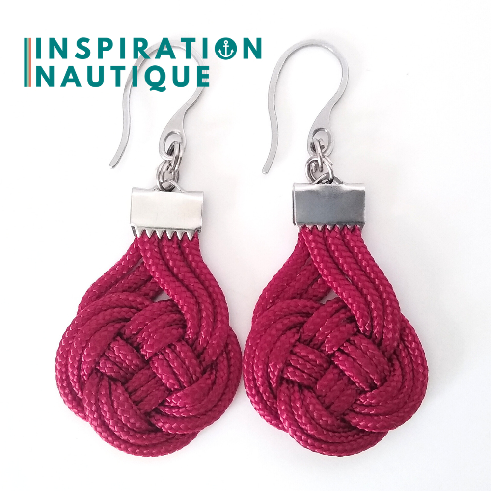 Boucles d'oreilles Double Coin Knot, Bourgogne