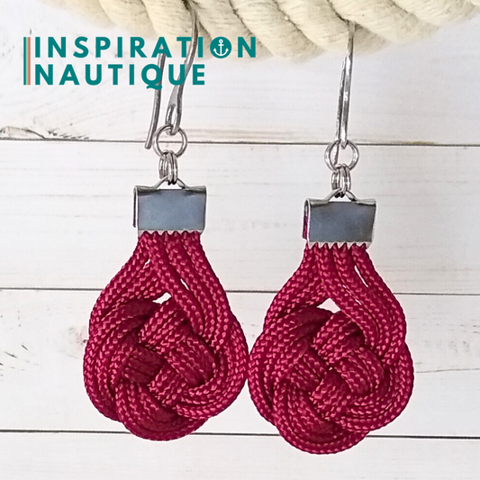 Boucles d'oreilles Double Coin Knot, Bourgogne