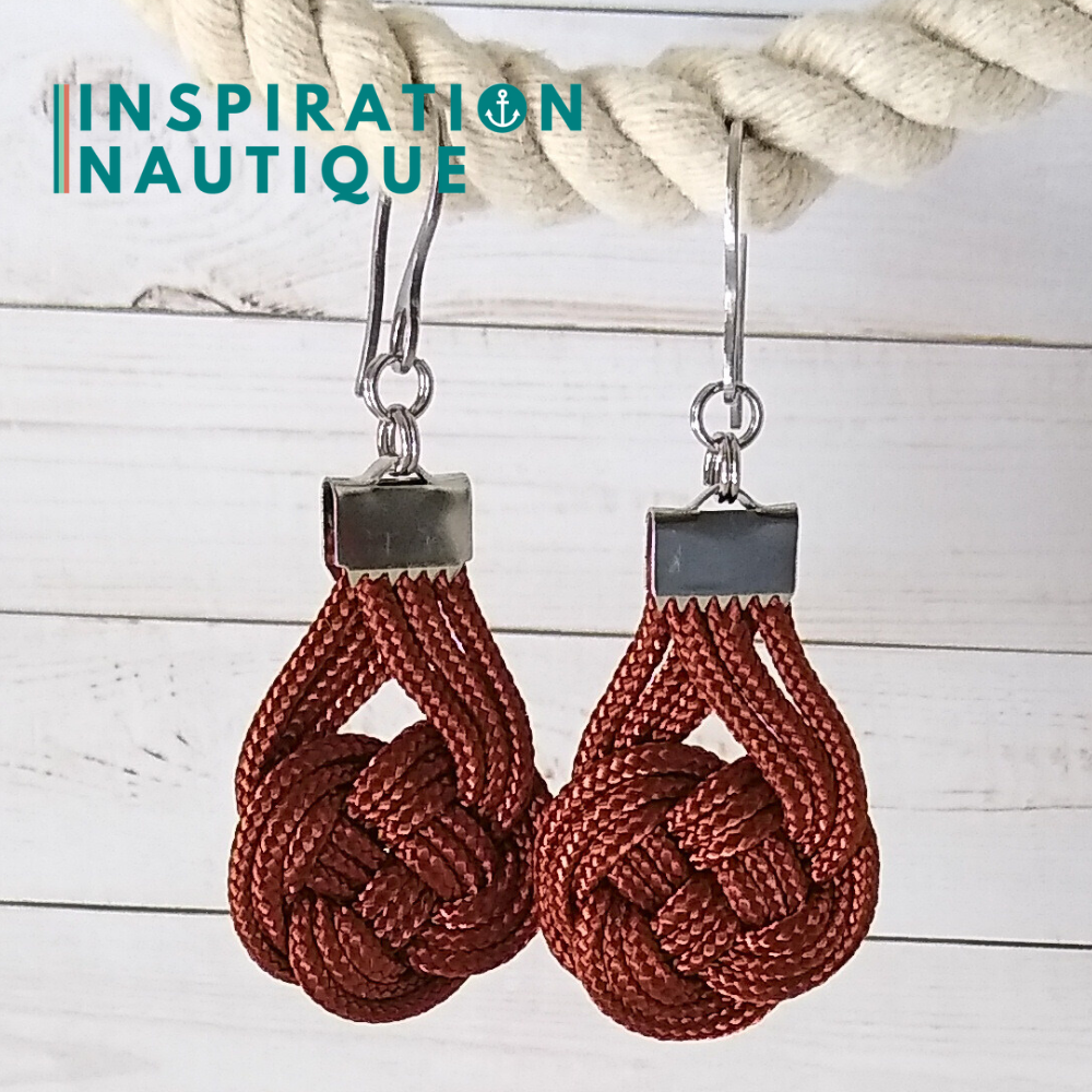 Boucles d'oreilles Double Coin Knot, Rouille