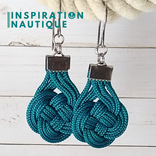 Boucles d'oreilles Double Coin Knot, Sarcelle