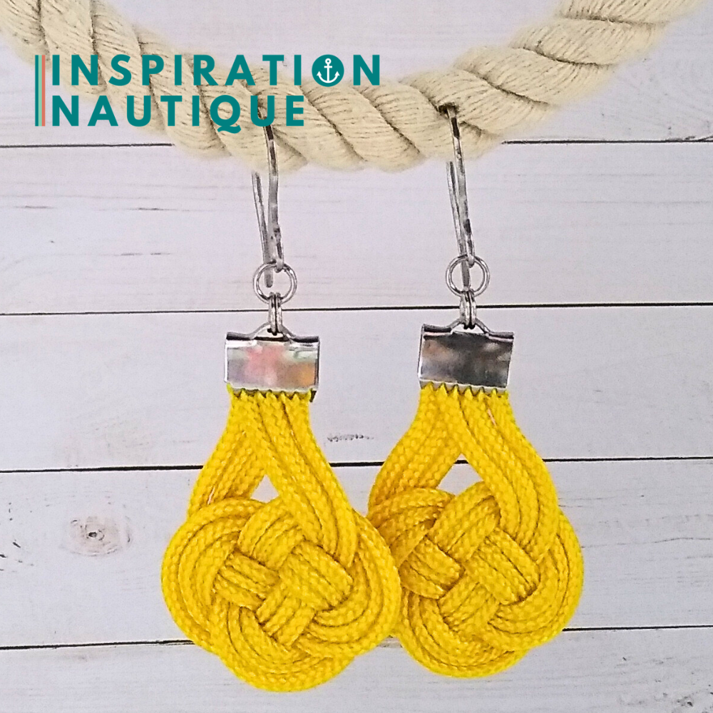 Boucles d'oreilles Double Coin Knot, Jaunes