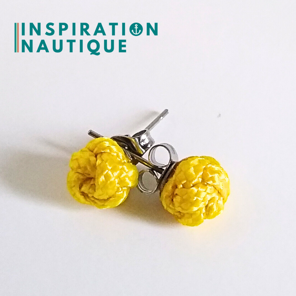 Boucles d'oreilles Noeud de sifflet de bosco, Jaune