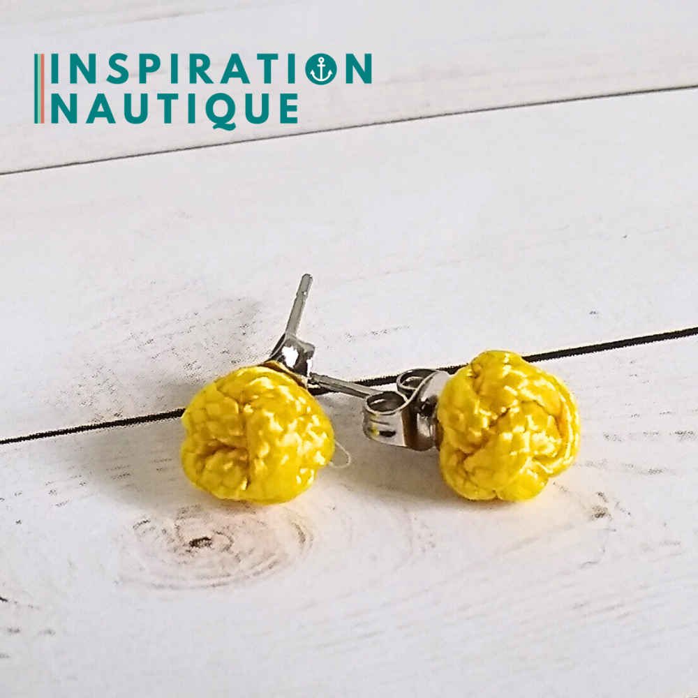 Boucles d'oreilles Noeud de sifflet de bosco, Jaune