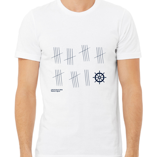 T-shirt unisexe col rond - La patience (roue) - Visuel marine