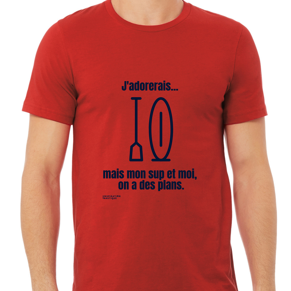 T-shirt unisexe col rond - J'adorerais... mais mon SUP et moi, on a des plans - Visuel marine