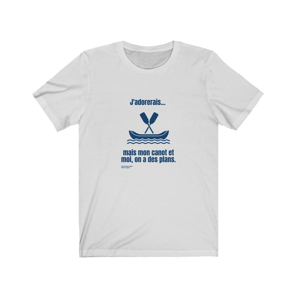 T-shirt unisexe : J'adorerais... mais mon canot et moi, on a des plans - Visuel marine