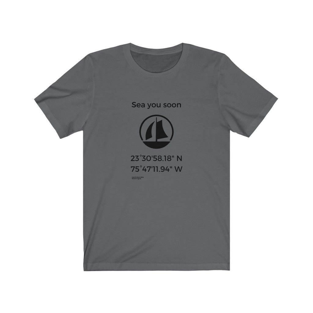 Unisex t-shirt: Sea you soon (sailing boat) - Black visual