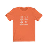 T-shirt unisexe : Manger, dormir, naviguer, répéter (voilier) - Visuel blanc