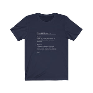 T-shirt unisexe : Chasser - Visuel blanc