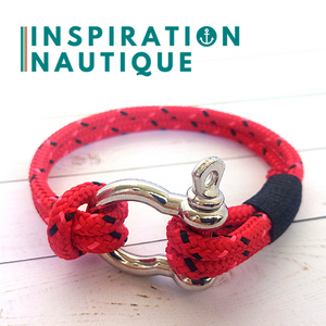 Boat rope stainless steel shackle bracelet for men or women
