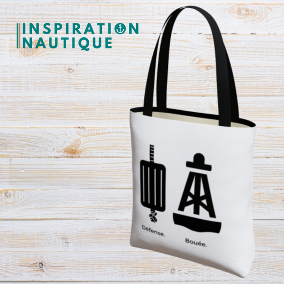 Sac fourre-tout - Bouée vs défense - Noir sur fond blanc