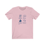 T-shirt unisexe : Manger, dormir, naviguer, répéter (voilier) - Visuel marine