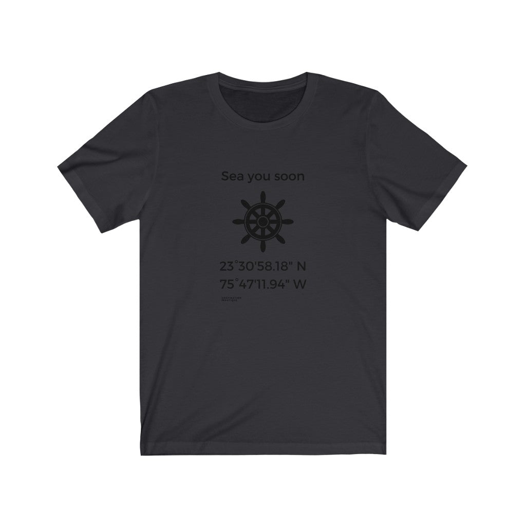 T-shirt unisexe : Sea you soon (roue) - Visuel noir