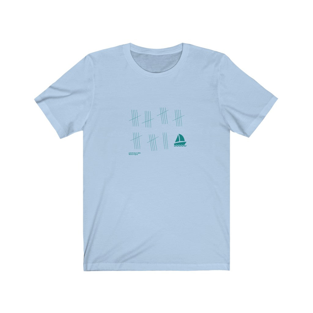 Unisex t-shirt: Patience (sailing boat) - Teal visual