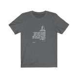T-shirt unisexe : Celui qui attend que tout danger soit écarté... - Visuel blanc