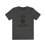 T-shirt unisexe : Ne sous-estimez jamais un capitaine qui veut se rendre aux Bahamas - Visuel noir (roue)
