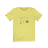 T-shirt unisexe : La patience (roue) - Visuel marine