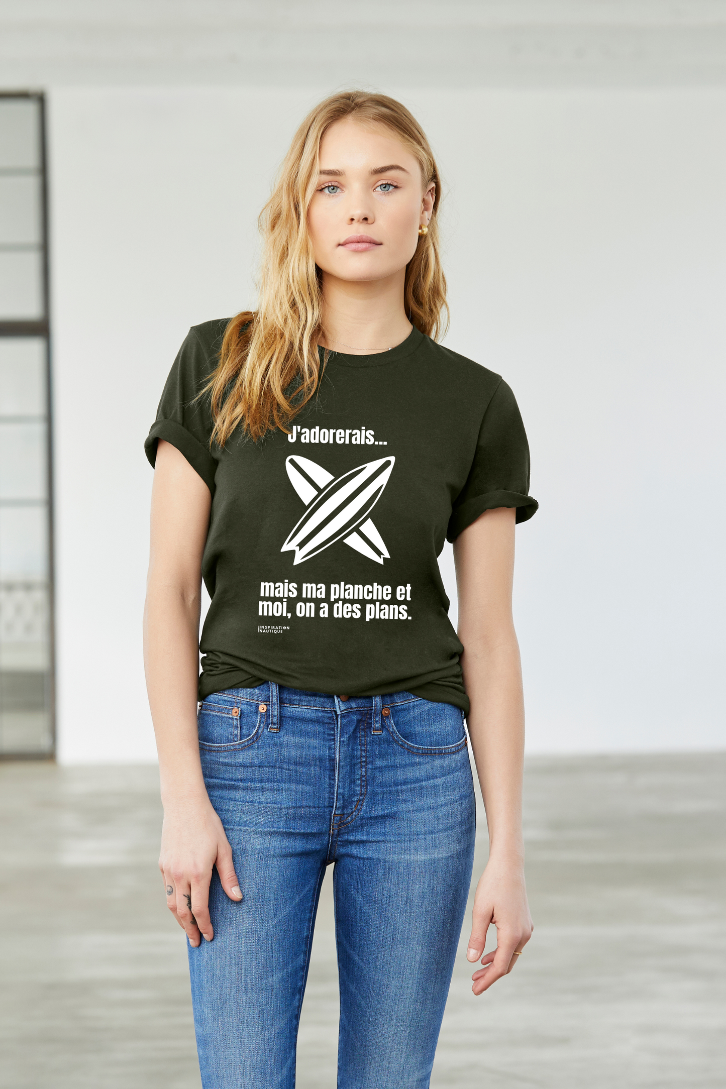 Unisex t-shirt: I would love to... but my board and I have plans - White visual