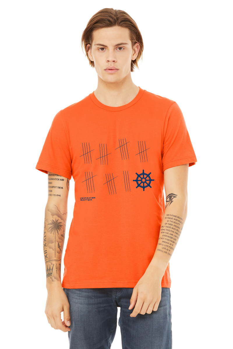 Unisex t-shirt: Patience (wheel) - Navy visual