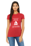 T-shirt femme : Ne sous-estimez jamais une voileuse qui veut se rendre aux Bahamas - Visuel blanc