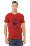 T-shirt unisexe : Ne sous-estimez jamais un capitaine qui veut se rendre aux Bahamas - Visuel marine (roue)