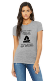 T-shirt femme : Ne sous-estimez jamais une voileuse qui veut se rendre aux Bahamas - Visuel noir