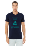 T-shirt unisexe : Ne sous-estimez jamais un voileux qui veut se rendre aux Bahamas - Visuel sarcelle