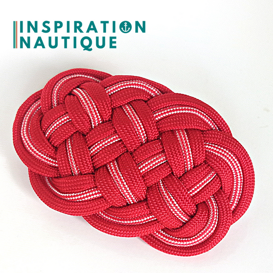 Ready to go | Marine style barrette made up of a paracord badge, red, and red and white lined