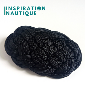 Prêt-à-partir | Barrette au style marin composée d'une baderne en paracorde 550, Noire