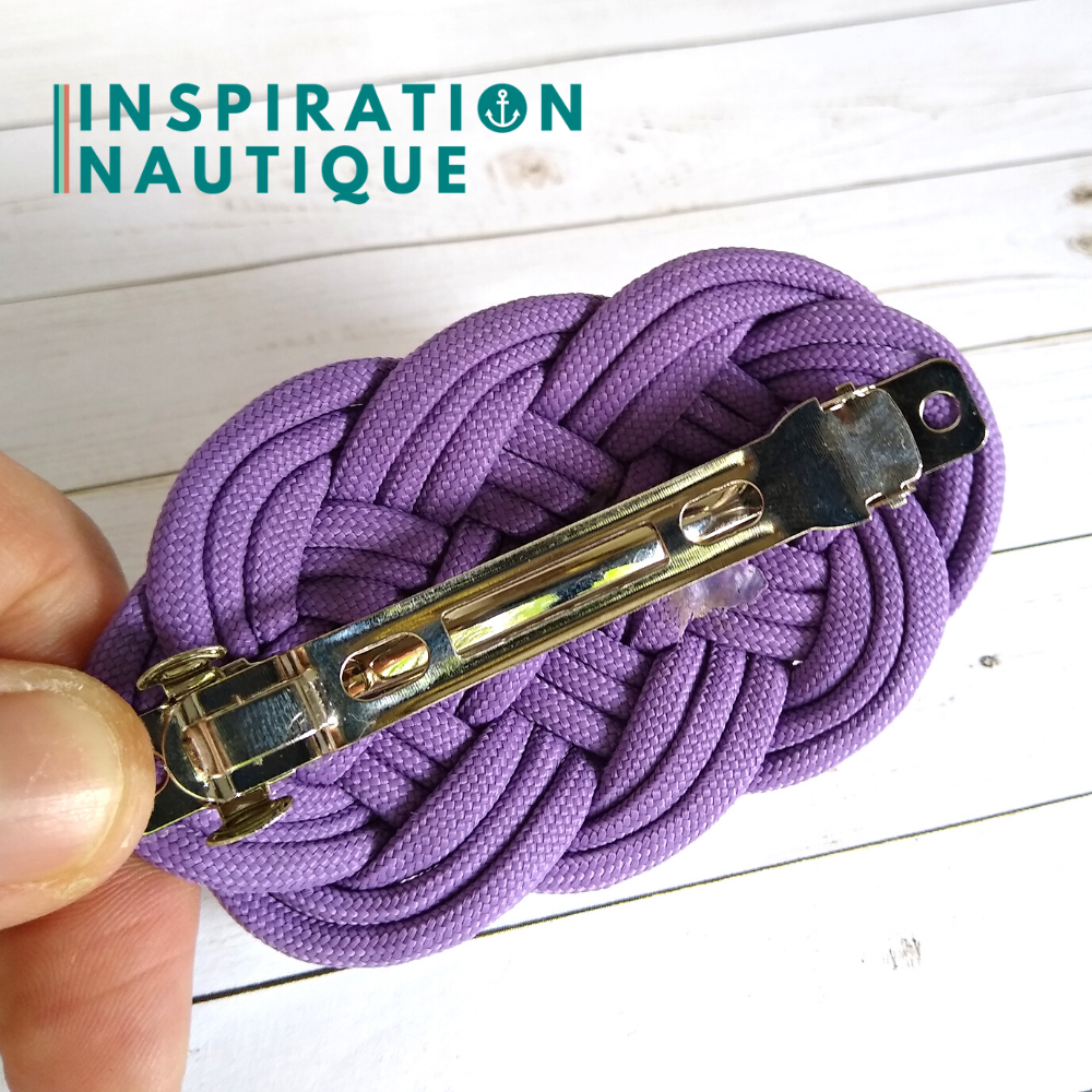 Barrette au style marin composée d'une baderne en paracorde 550, Lilas