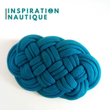 Prêt-à-partir | Barrette au style marin composée d'une baderne en paracorde, Bleu Caraïbes