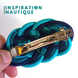 Barrette au style marin composée d'une baderne en paracorde 550, Turquoise, sarcelle et marine