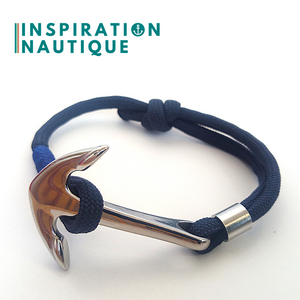 Bracelet marin avec ancre pour homme ou femme en paracorde 550 et acier inoxydable fait au Québec