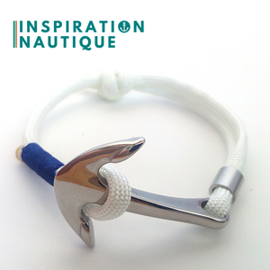 Bracelet marin avec ancre pour homme ou femme en paracorde 550 et acier inoxydable fait au Québec