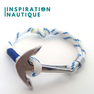 Bracelet marin avec ancre pour homme ou femme en paracorde 550 et acier inoxydable fait au Québec