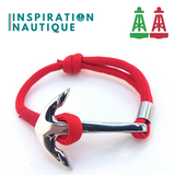 Bracelet marin avec ancre pour homme ou femme en paracorde 550 et acier inoxydable, ajustable, série Aide à la navigation